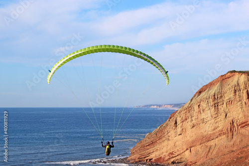  Paraglider at the Cliffs at Gralha, Portugal