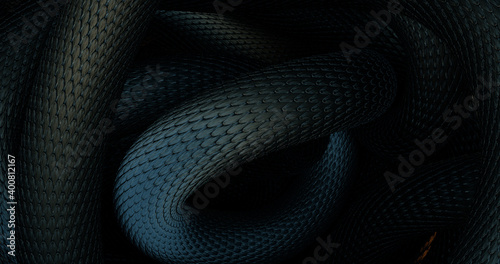 Snakes Abstract Background. 3D illustration
