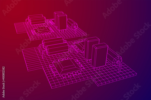 Circuit board. Electronic computer components motherboard.