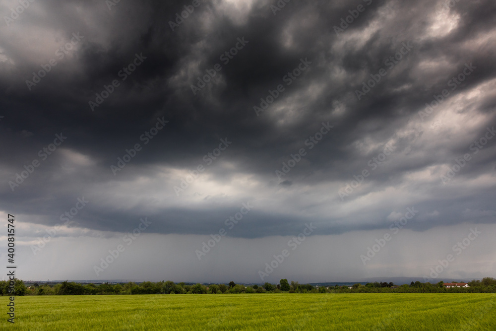 Dramatic thundercloud over a wheat field Dramatic thundercloud over a wheat field