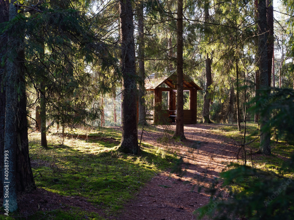 gazebo holiday house in a picturesque place in the forest gazebo holiday house in a picturesque place in the forest