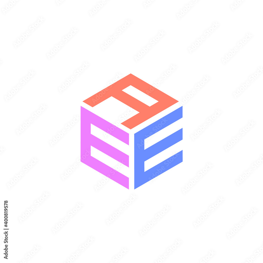 Fototapeta premium Hexagon logo with letter AEE