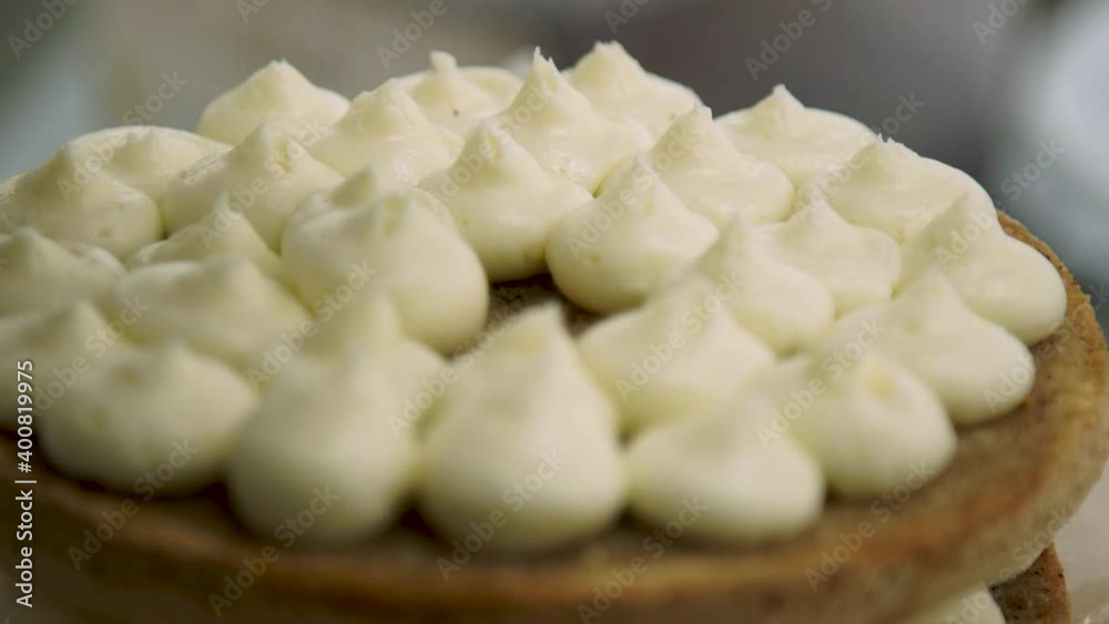 Cooking. Cake Making Business. The Cook Decorates the Cakes with Cream.Handmade Work. Cooking. Cake Making Business. The Cook Decorates the Cakes with Cream.Handmade Work.