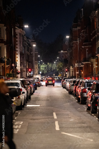 London Christmas lights - Black cab