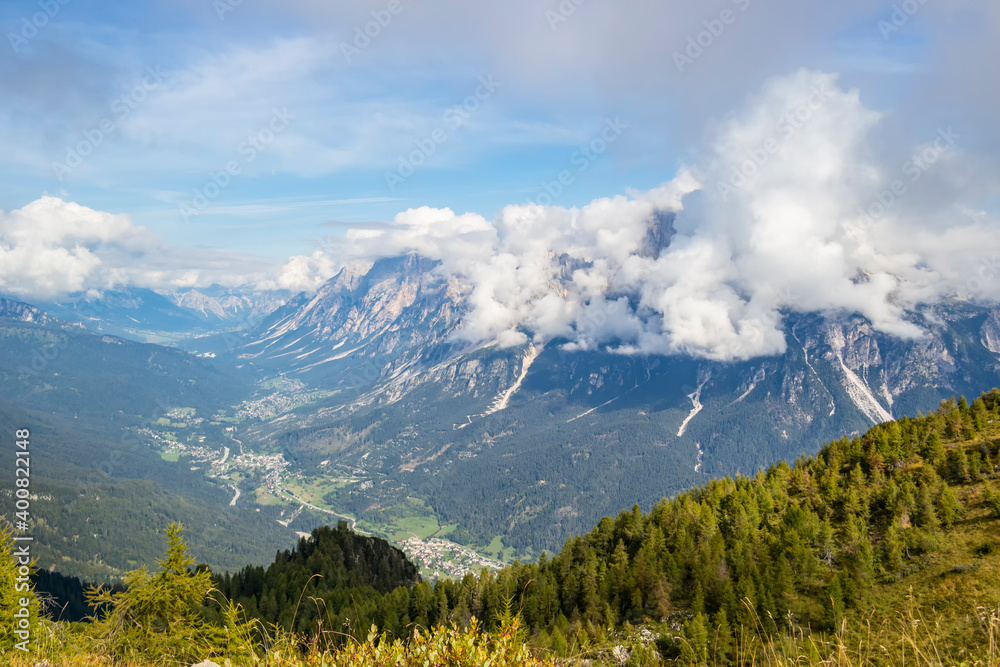 Panorama from Monte Rite at the Cibiana di Cadore pass, Belluno - Italy