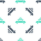 Green Railroad icon isolated seamless pattern on white background. Vector.
