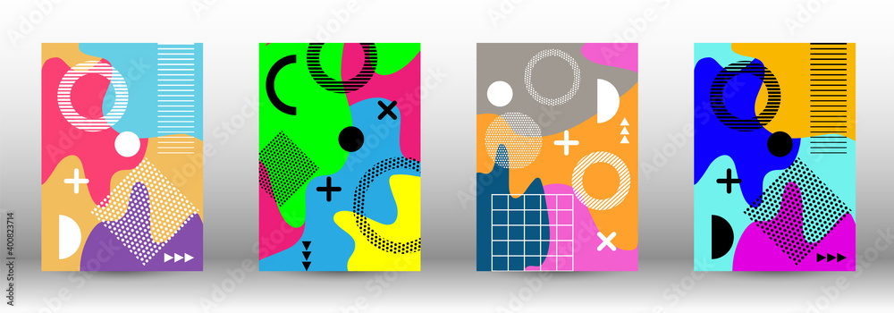 Memphis background set covers. Trendy abstract vector illustration. Minimal geometric shape. Creative vector banner illustration. Memphis background set covers. Trendy abstract vector illustration. Minimal geometric shape. Creative vector banner illustration.