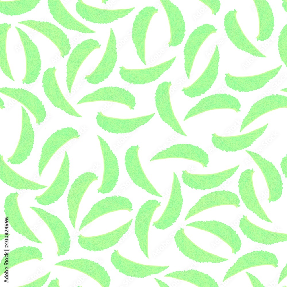 
colored pattern of mint leaves.