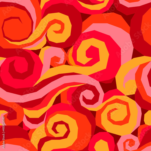 seamless vector pattern with geometric angular curls