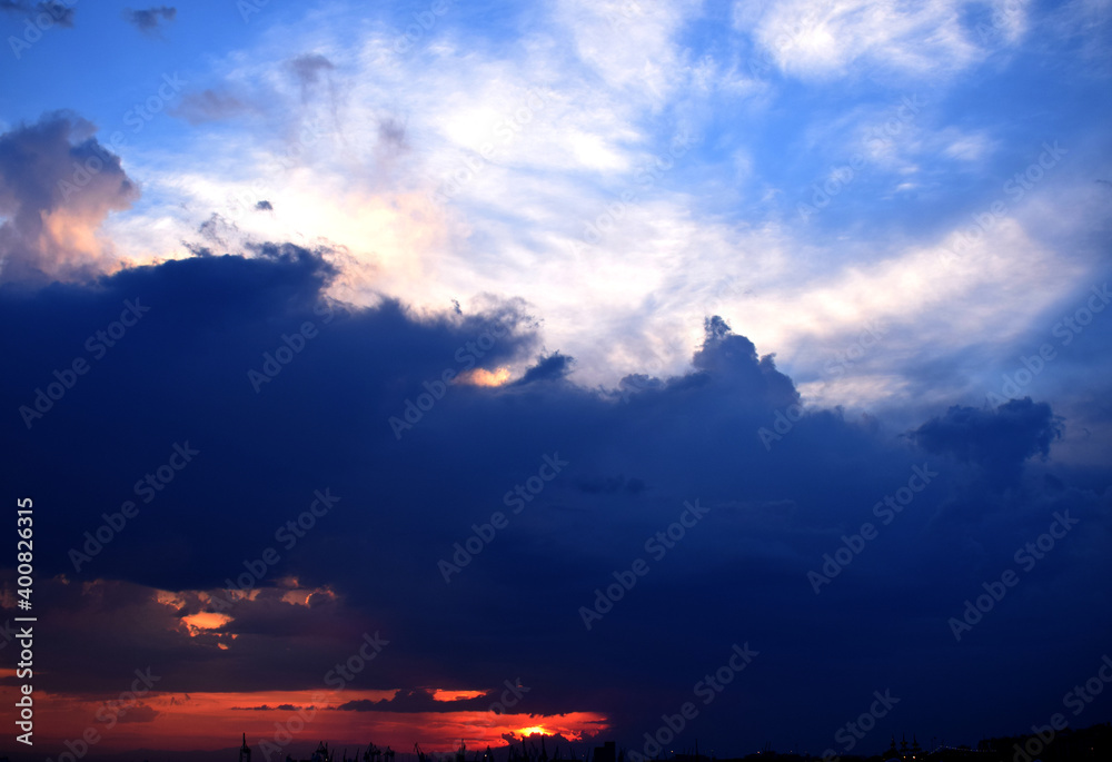 sunset in the clouds,dramatic sky 
