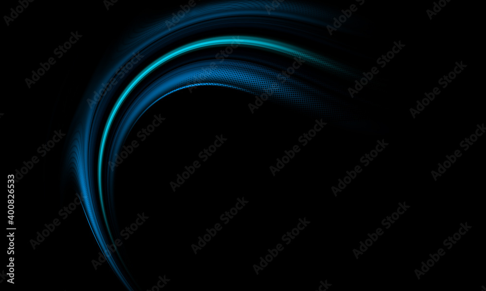 Fototapeta premium Blue flow background. Wave water Liquid shape color backdrop. Trendy Art design 