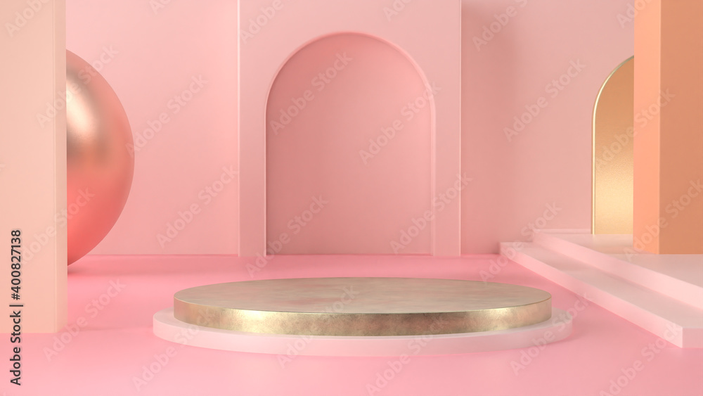 3d rendering of Podium and abstract geometric. 3d rendering of Podium and abstract geometric.