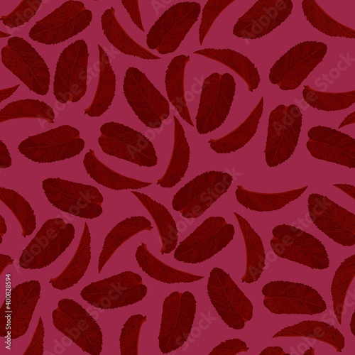 
colored pattern of mint leaves.