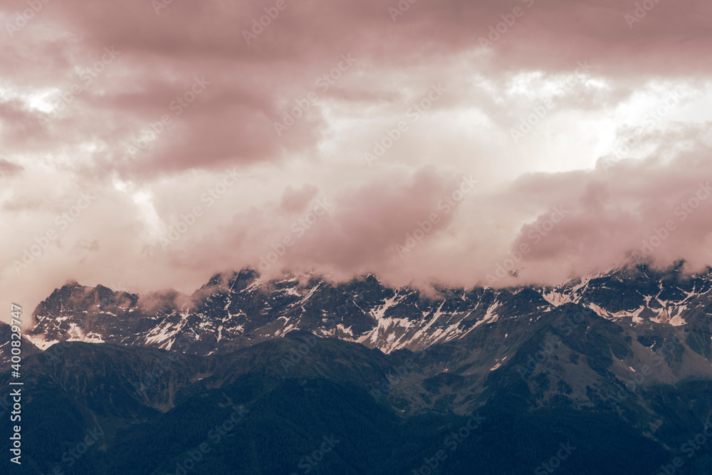 Mountain landscape at Glorenza, Italy