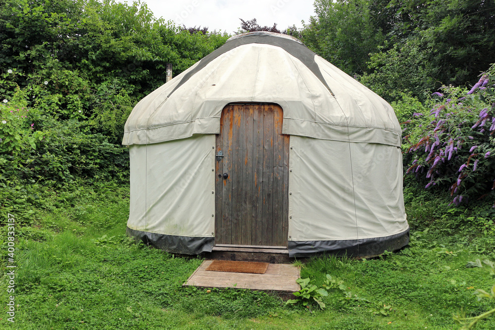 A yurt on a camp site
