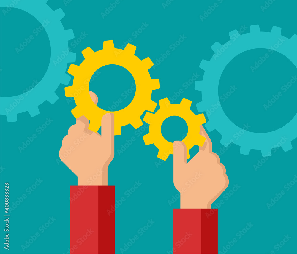 Hands connects two gears in single mechanism Hands connects two gears in single mechanism