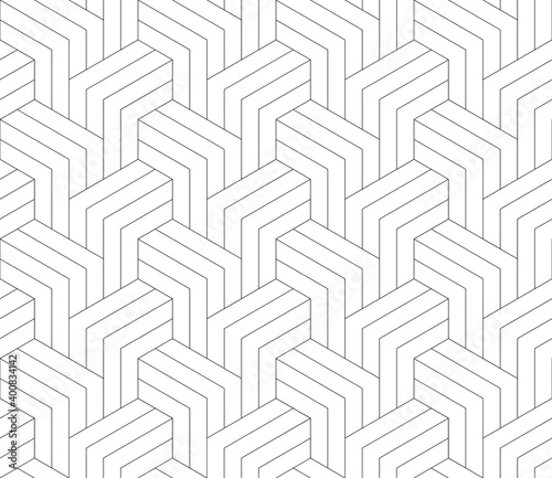 Vector geometric seamless pattern. Modern geometric background. Striped grid.