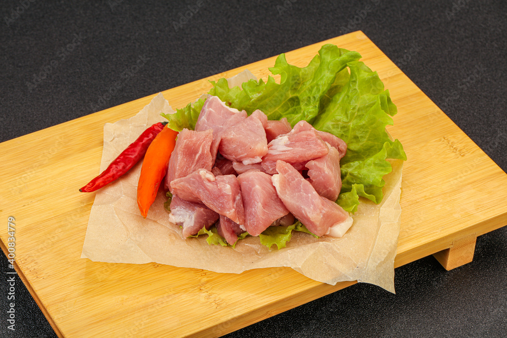 Raw pork meat for cooking