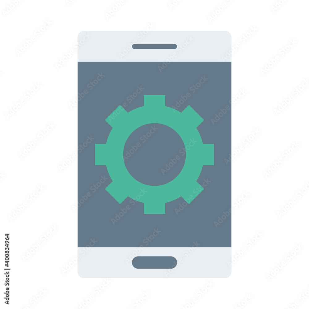 gear machine in smartphone flat style icon vector illustration design gear machine in smartphone flat style icon vector illustration design