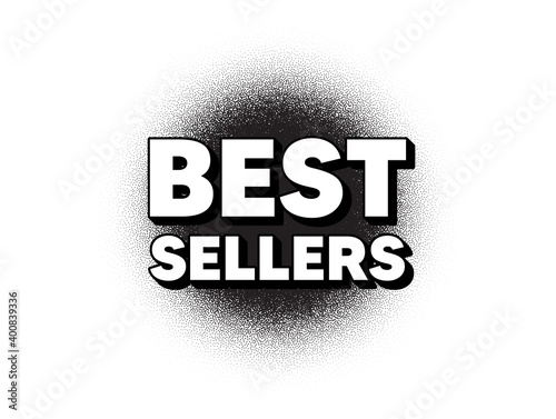 Best sellers. Dotwork stain pattern. Stipple dots banner. Special offer price sign. Advertising discounts symbol. Abstract dotted circle. Best sellers banner. Vector
