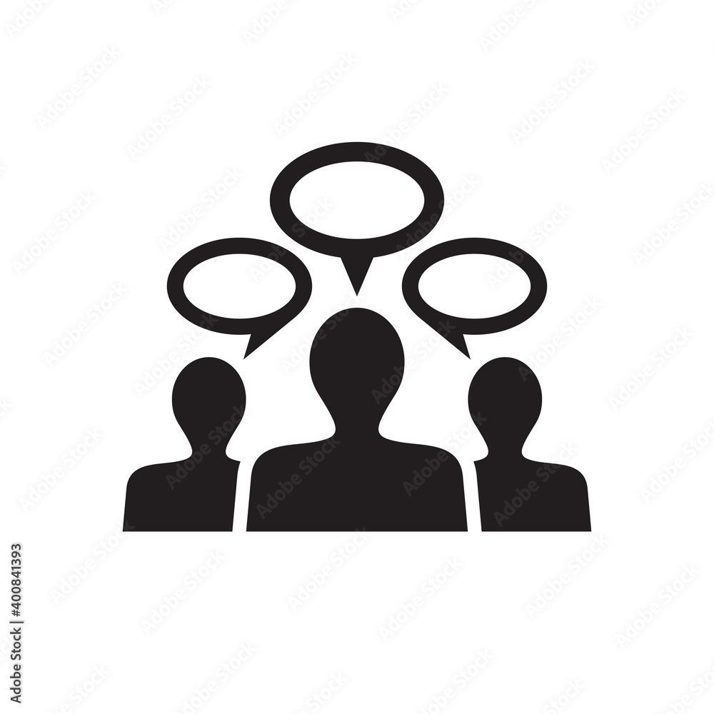 People communicate black icon design. Socila media communication. Business teamwork concept sign. Discussion symbol. Message talk chat dialog. Vector illustration. People communicate black icon design. Socila media communication. Business teamwork concept sign. Discussion symbol. Message talk chat dialog. Vector illustration.