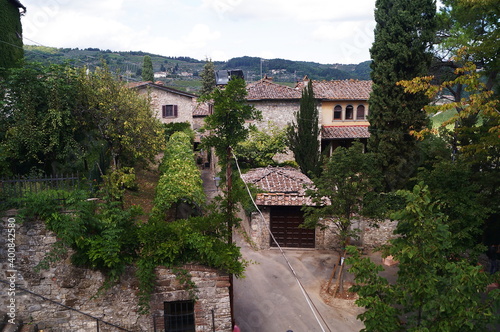 Glimpse of the ancient medieval village of Montefioralle, Tuscany, Italy