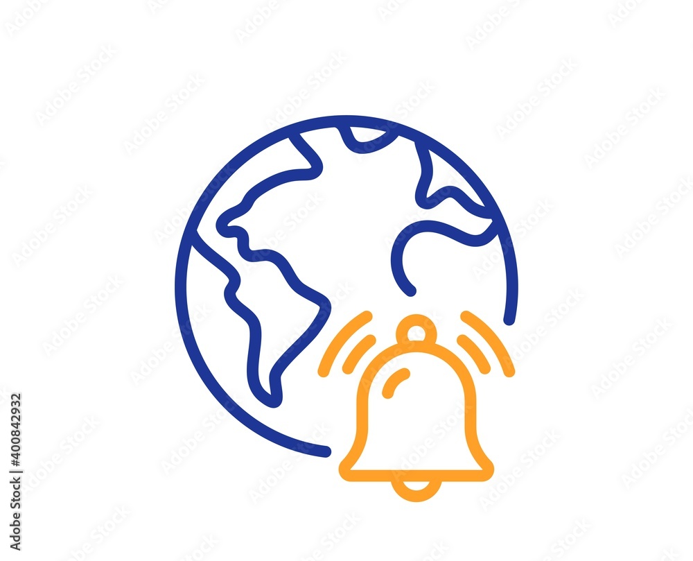 Internet notification line icon. Alarm reminder sign. Web alert message symbol. Quality design element. Line style internet notification icon. Editable stroke. Vector Internet notification line icon. Alarm reminder sign. Web alert message symbol. Quality design element. Line style internet notification icon. Editable stroke. Vector