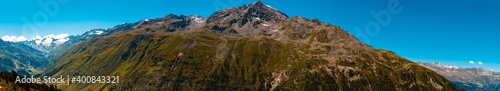 High resolution stitched panorama of a beautiful alpine view at Hochgurgl, Oetztal, Tyrol, Austria