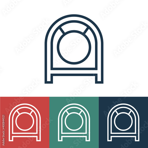 Linear vector icon with gong