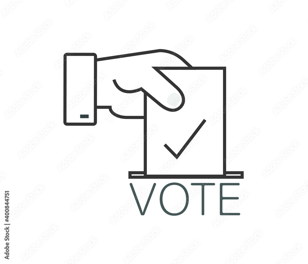 Voting concept icon flat style. Hand putting paper on the ballot. Pixel Perfect, Editable Contour, Easy Scalability.
Voting concept icon flat style. Hand putting paper on the ballot. Pixel Perfect, Editable Contour, Easy Scalability.