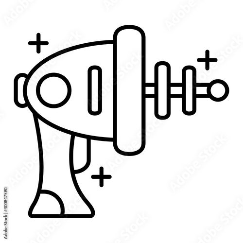 alien gun line style icon vector illustration design