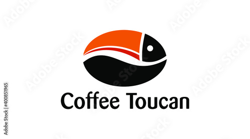 Coffee toucan vector logo. Coffee toucan icon for company