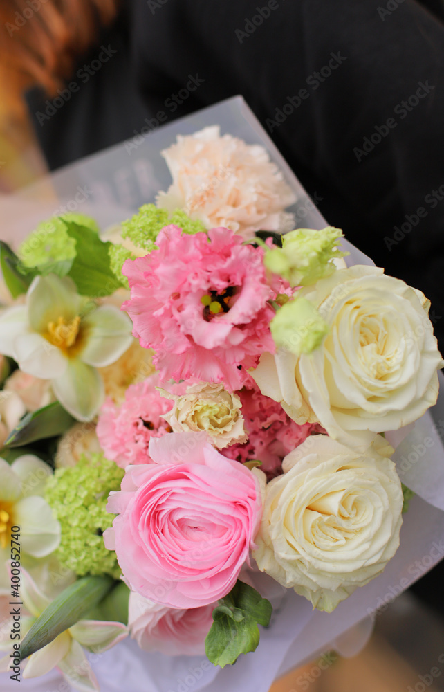 Flower composition. Macro photo. Wedding decor. A Beautiful bouquet of fresh flowers. Flower composition. Macro photo. Wedding decor. A Beautiful bouquet of fresh flowers.