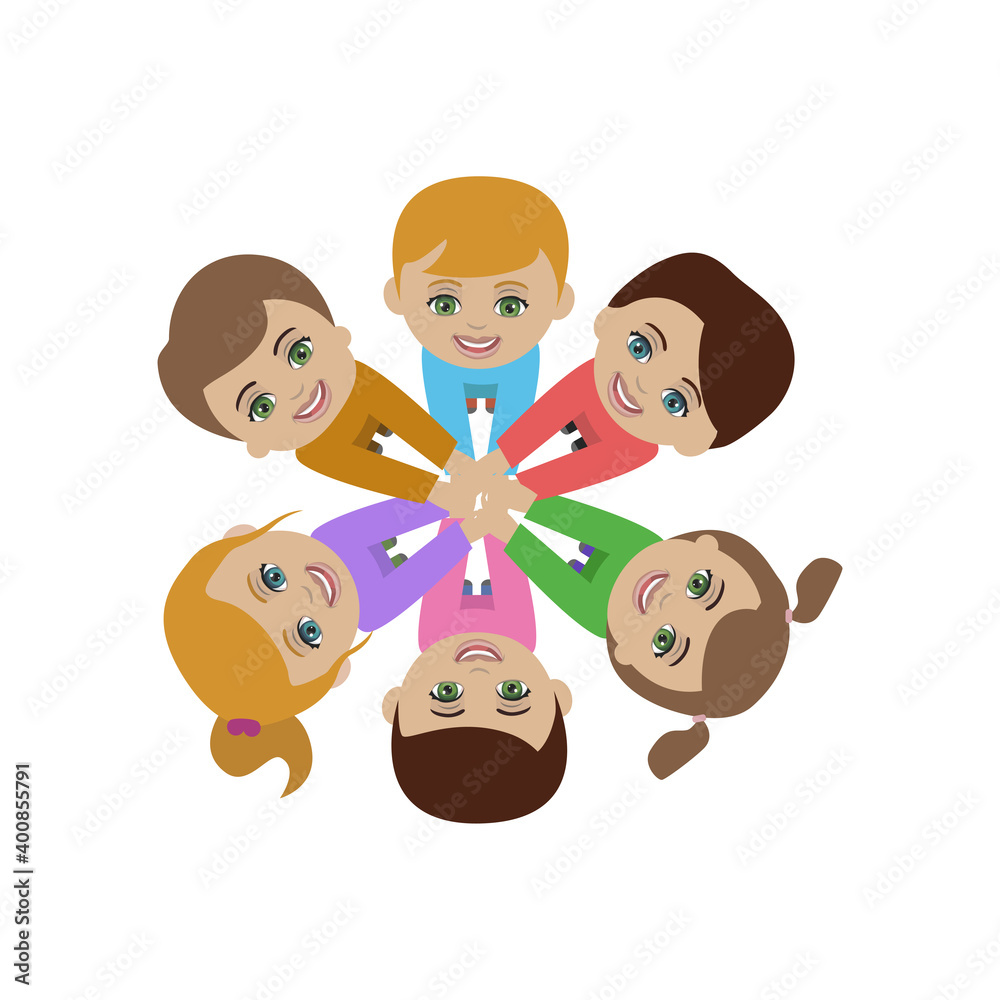 Children on a white background.