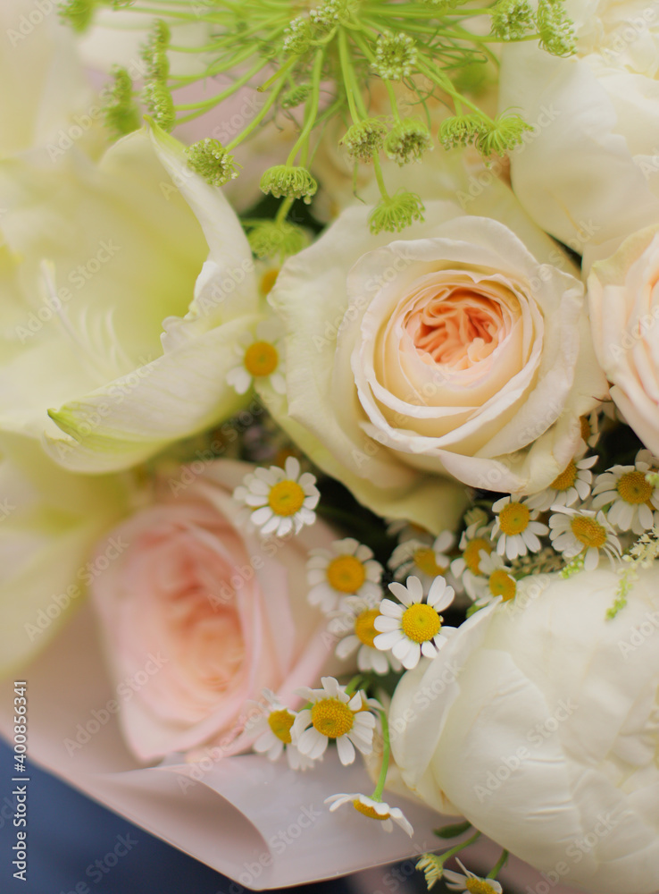 Flower composition. Macro photo. Wedding decor. A Beautiful bouquet of fresh flowers. Flower composition. Macro photo. Wedding decor. A Beautiful bouquet of fresh flowers.