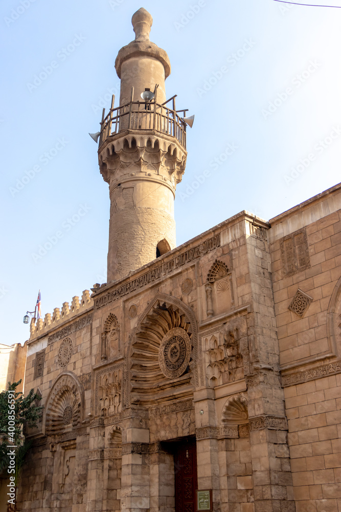 ancient islamic mosque located in the Muiz street in Cairo