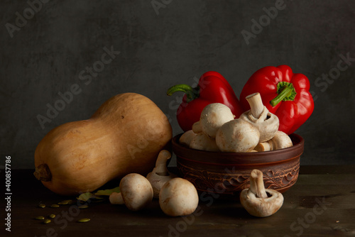 Rural still life of vegetables