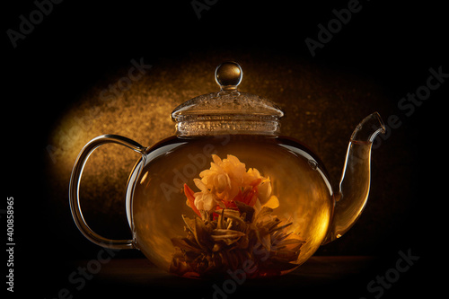 Teapot with Chinese tea.