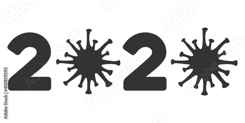 Vector 2020 virus year illustration. An isolated illustration on a white background.