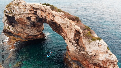  Es Pontas, The big bridge, natural rock arch, Mallorca, Spain. High quality photo