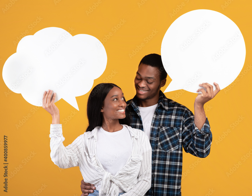 Couple relationship, male and female thoughts. Smiling young african american students Couple relationship, male and female thoughts. Smiling young african american students