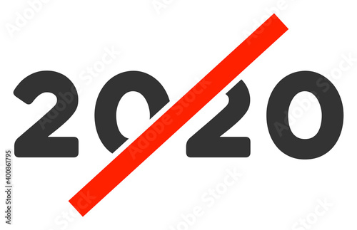 Vector no 2020 year illustration. An isolated illustration on a white background.