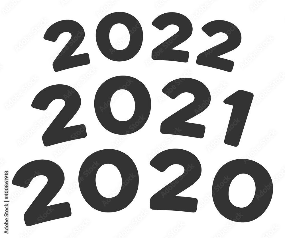 Vector 2020 - 2021 arc texts illustration. An isolated illustration on a white background. Vector 2020 - 2021 arc texts illustration. An isolated illustration on a white background.