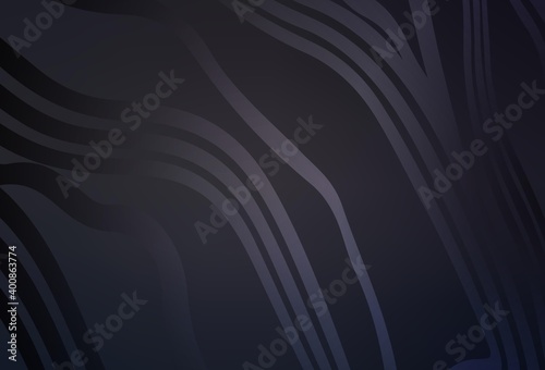 Dark Gray vector texture with curved lines.