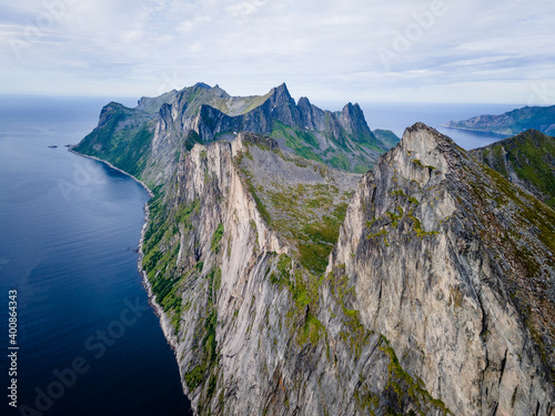 Rocky mountain landscape at Segla, Norway photo