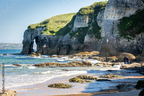 exploring the white rocks Portrush north coast northern ireland photo