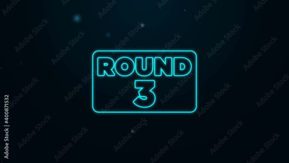 Glowing neon line Boxing ring board icon isolated on black background. 4K Video motion graphic animation