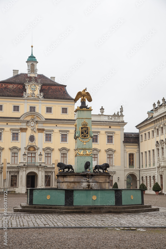 Ludwigsburg, Germany- October 12, 2014: The Palace of Ludwigsburg, near Stuttgart is one of Germanys largest Baroque palaces.