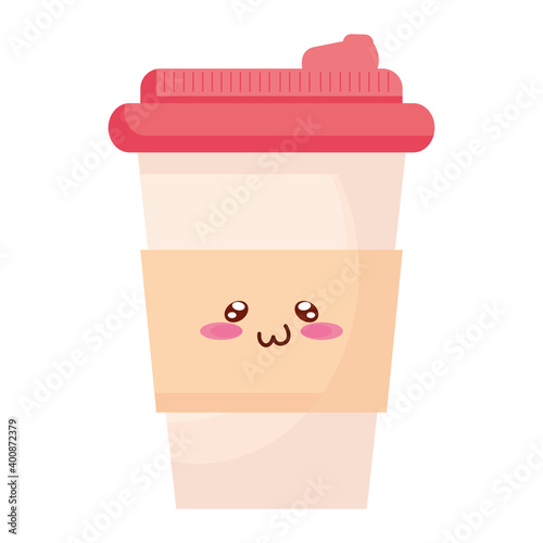 plastic pot kiut food kawaii character vector illustration design photo