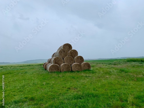 Haystack of agriculture bales in Czechia